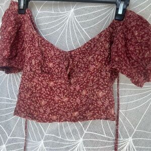 Floral Red Women's Crop Top